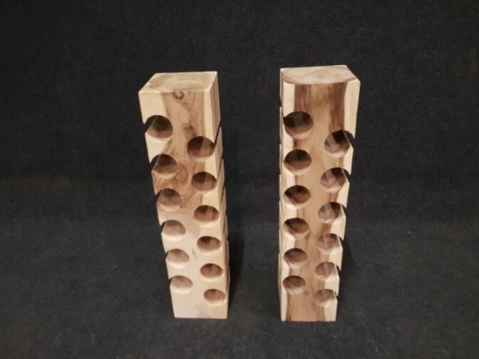 Houten wijnrek voor 12 flessen - rechthoek