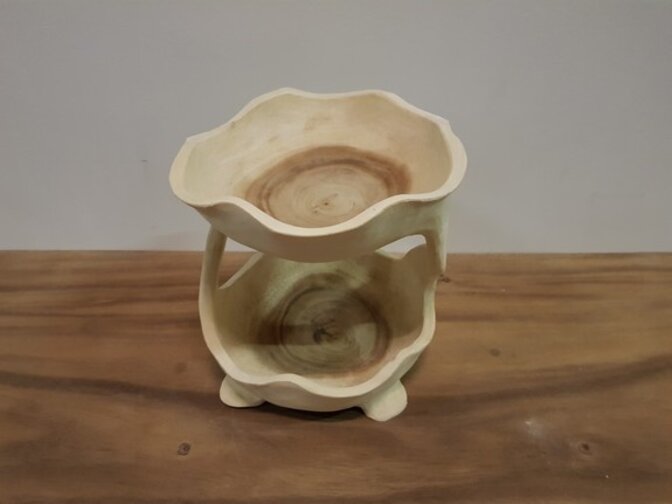 Fruitschaal 2-laags ± 27x27x30cm