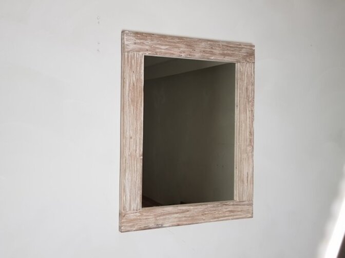 Spiegel 68x85x9cm White Wash - Teak