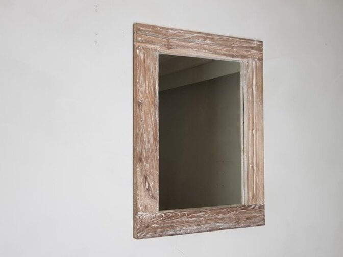 Spiegel 60x80x9cm White Wash - Teak