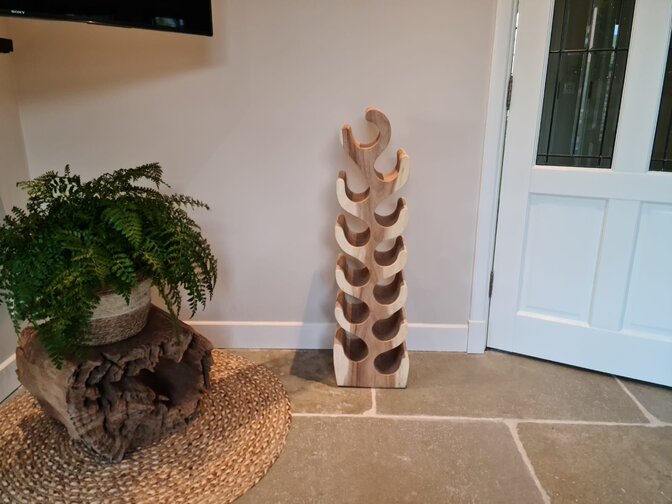 Houten wijnrek voor 12 flessen