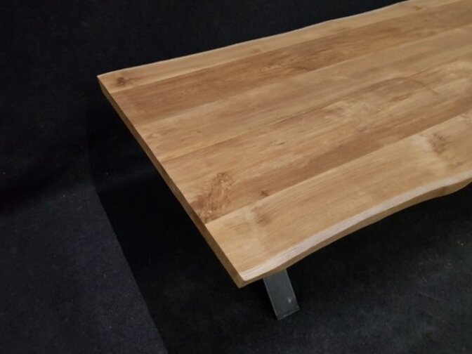 Teak boomstamtafel blad voor binnen 100x280cm