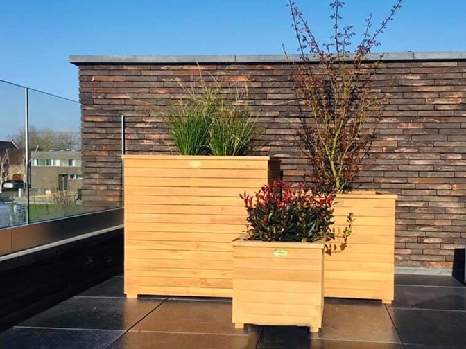 Teak bloembak 60x60x60cm
