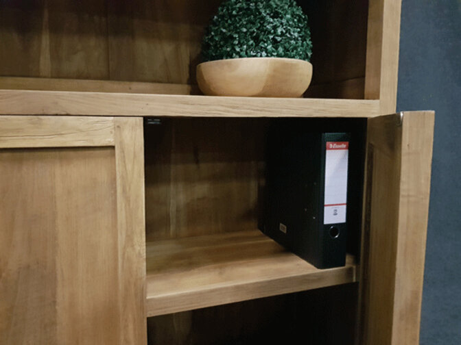 Teak boekenkast 85x40x215cm - Naturel