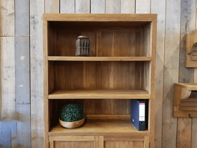 Teak boekenkast 85x40x215cm - Naturel