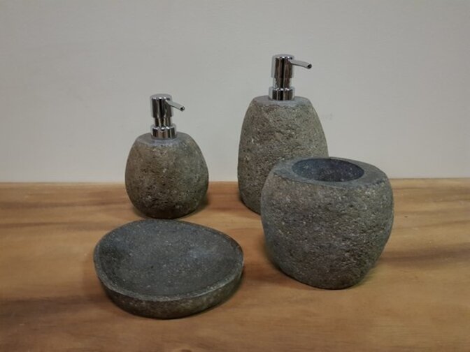 Badmeubel set 110cm Naturel incl  kast, spiegel & wasbak ovaal