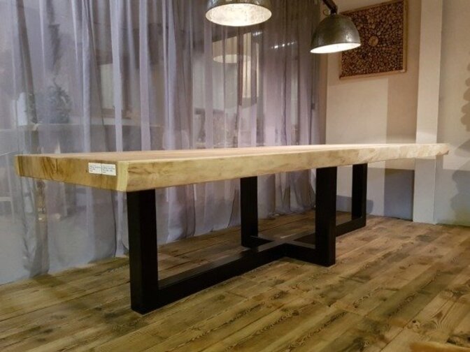 Lange U-poot 300cm - metaal - mat zwart