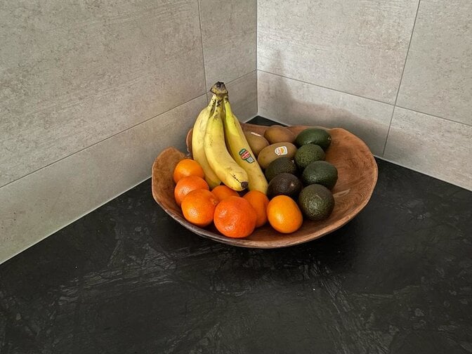 Dunne teakhouten schaal 40cm