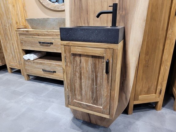 verlangen Zeemeeuw Vermeend Teak toiletmeubel fontein compleet - White Wash - Puurteak Meubelen