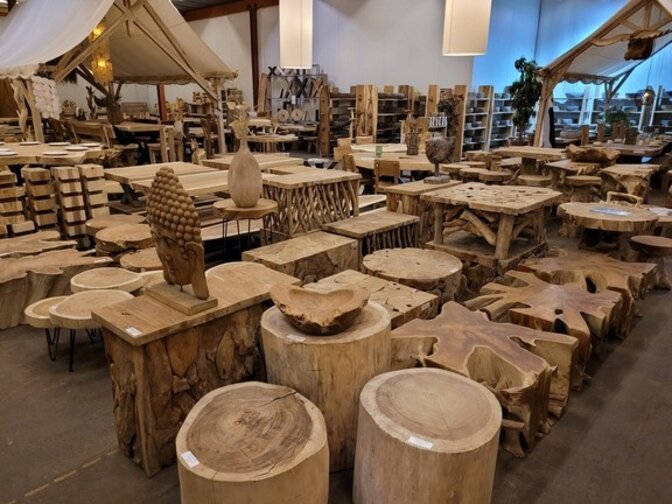 Vierkante salontafel teak 80x80x45cm  - RI2640-05