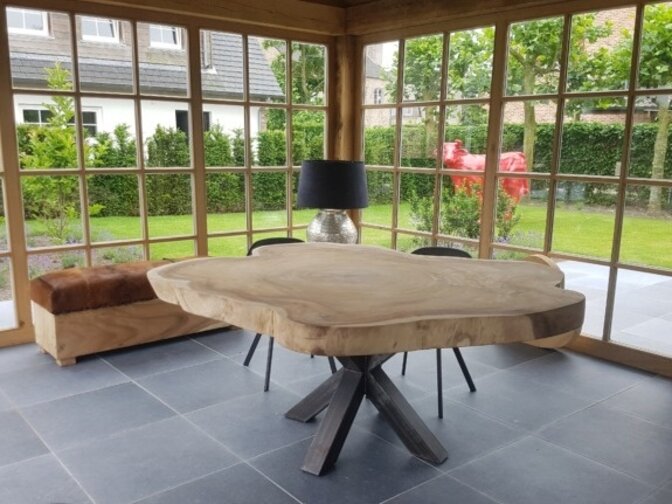 Dubbele X poot - RVS 85cm