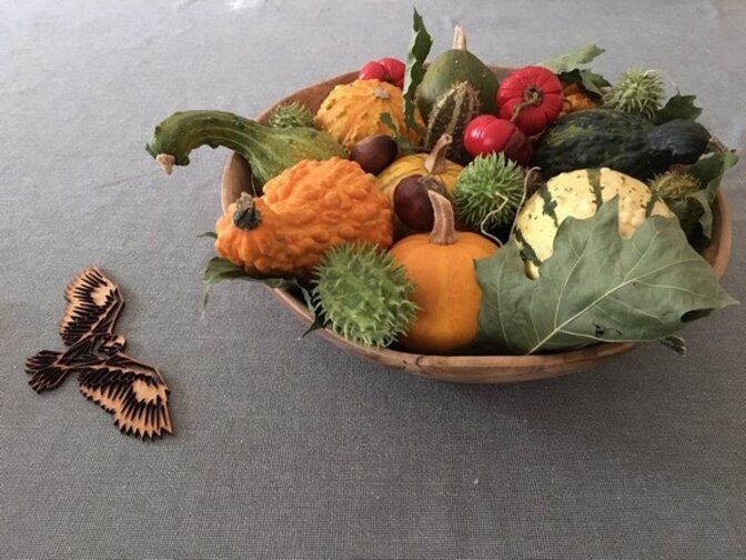 Dunne houten fruitschaal 50cm