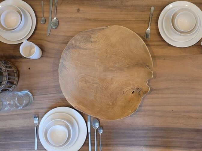 Dunne houten fruitschaal 50cm