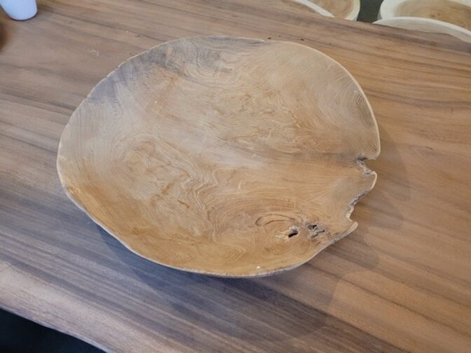 Dunne houten fruitschaal 50cm