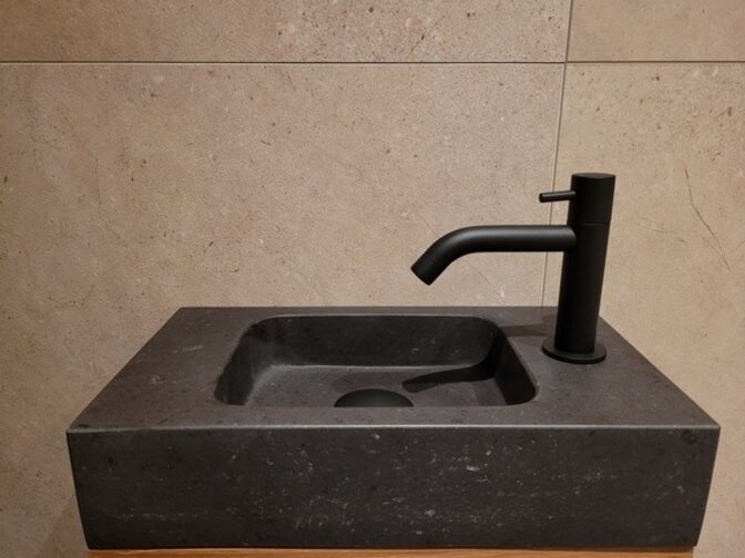 Toilet fontein compleet - White Wash teak