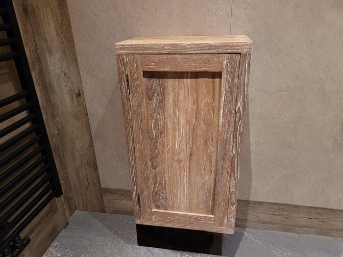 Teak toiletkastje 40x22x71cm - White Wash
