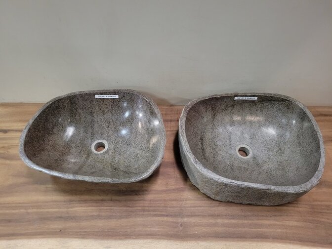 2 waskommen uit 1 steen - 50x40x15cm - FL21483