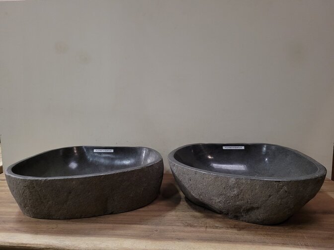 2 wasbakken uit 1 steen 52x47x15cm Twinset FL21543