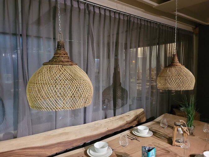 Rieten lampenkap 35x40cm