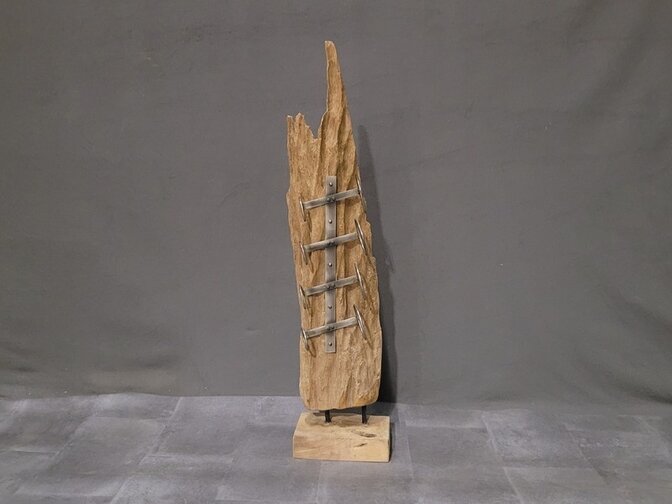 Rustiek wijnrek voor 4 flessen