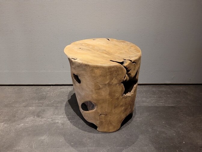 Massief blok teak - Cilinder houtblok - 40x45cm