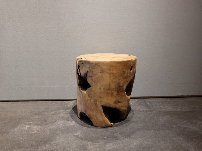 Massief blok teak - Cilinder houtblok - 40x45cm