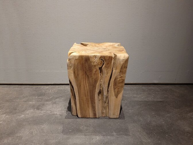 Massief teak - rechthoek houtblok - 30x30x45cm