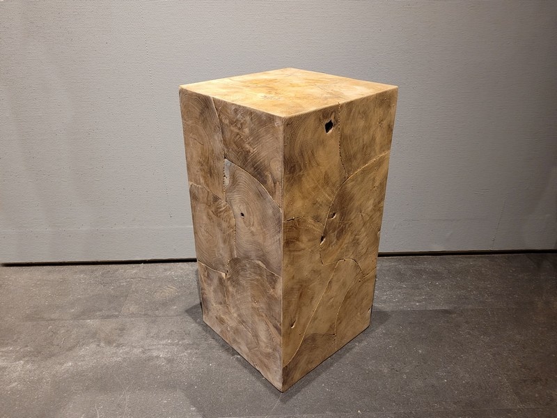 Teak houten kubus - kolom 30x30x60cm  - RI2311-02