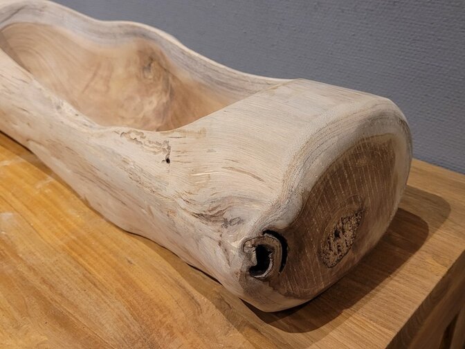 Lange fruitschaal - teakhout 50cm