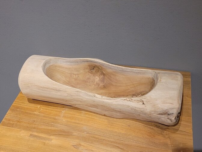 Lange fruitschaal - teakhout 50cm