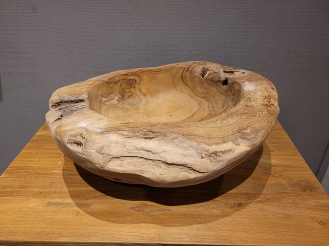 Houten kom  wortelhout - +/- 40 x 20cm