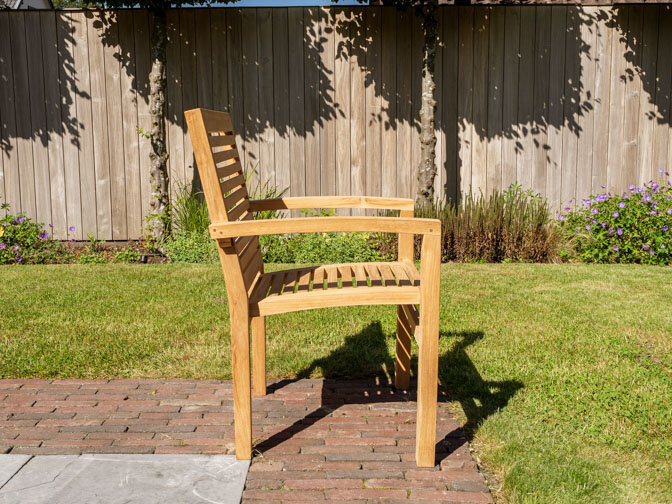 Teak tuinstoel Torino horizontaal