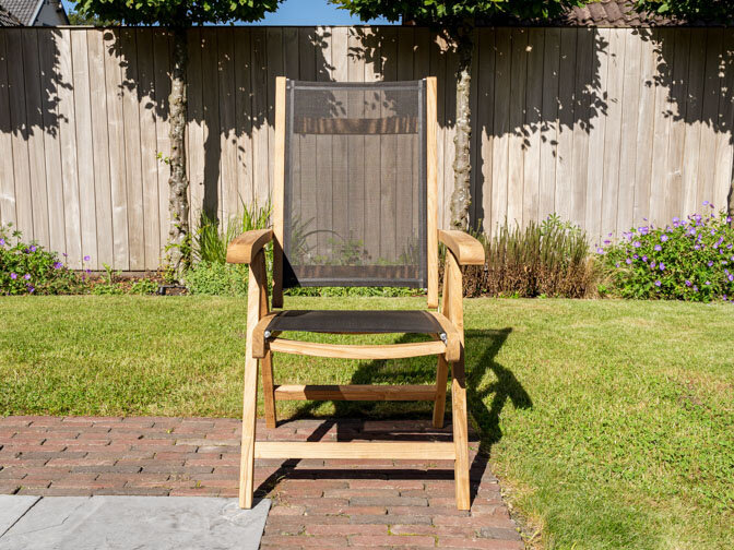 Teak tuinstoel Genova Batyline Zwart