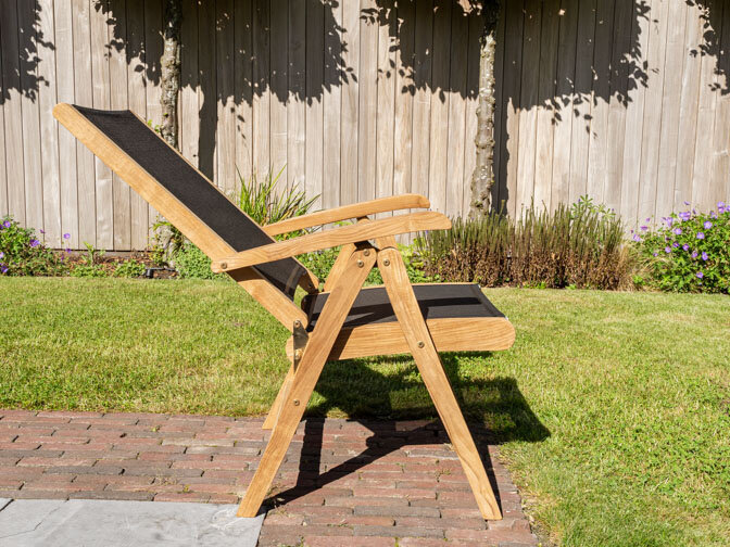 Teak tuinstoel Genova Batyline Zwart