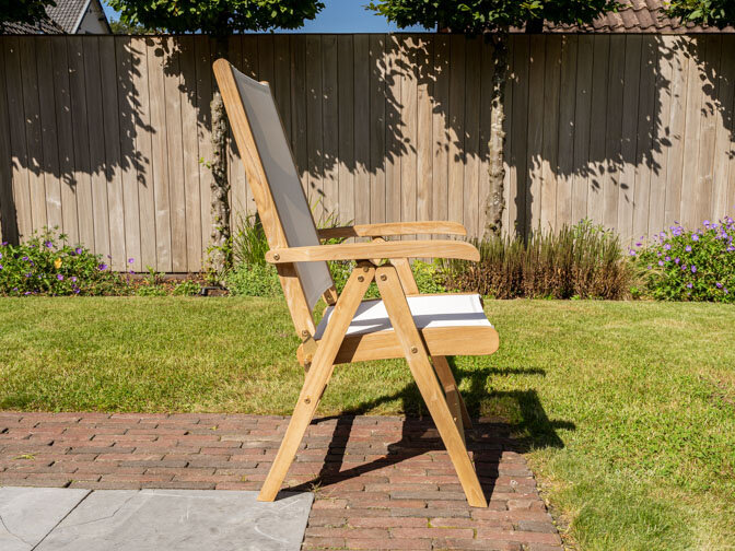 Teak tuinstoel Genova Batyline Creme