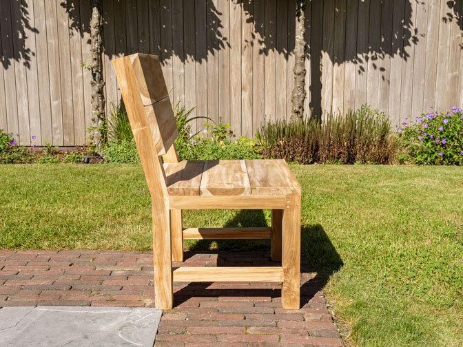 Teak tuinstoel Napoli zonder armleuning