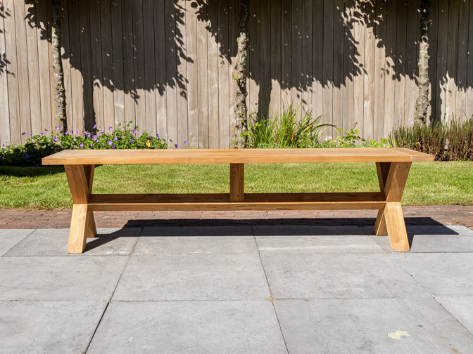 Teak picknick bank 45x180cm