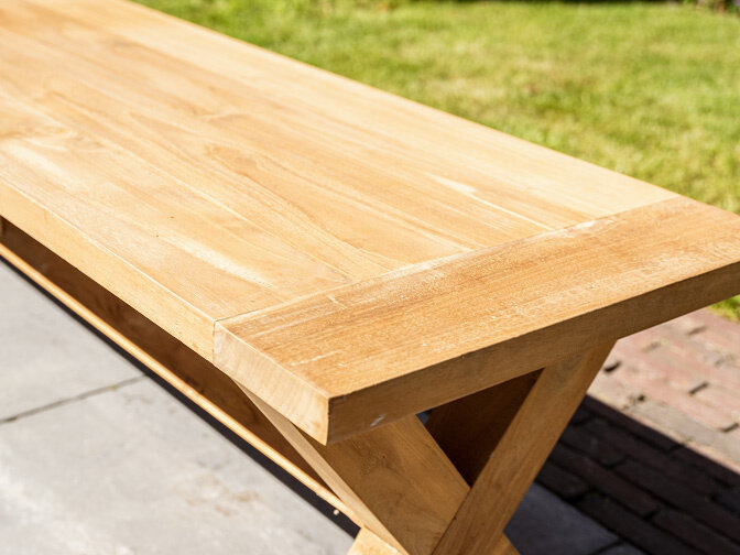 Teak picknick bank 45x240cm