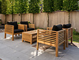 4 persoons teak loungeset Palermo met kussens