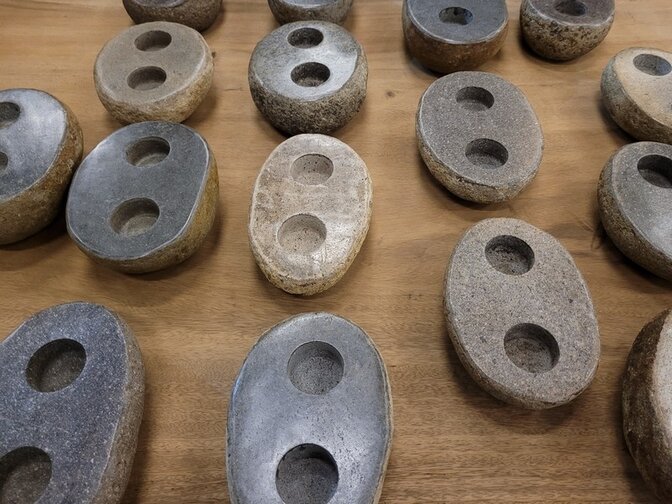 Waxinelichthouder van natuursteen