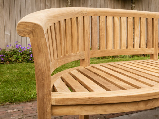 Teak tuinbank rond Washington 225cm