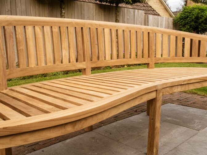 Teak tuinbank rond Washington 225cm