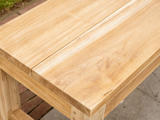 Teak parkbank Napoli zonder rugleuning 150cm