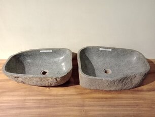 2 waskommen uit 1 steen - 50x35x15cm - FL22084