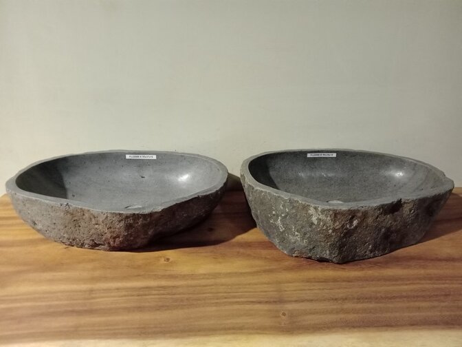 2 waskommen uit 1 steen - 55x37x15cm - FL22088