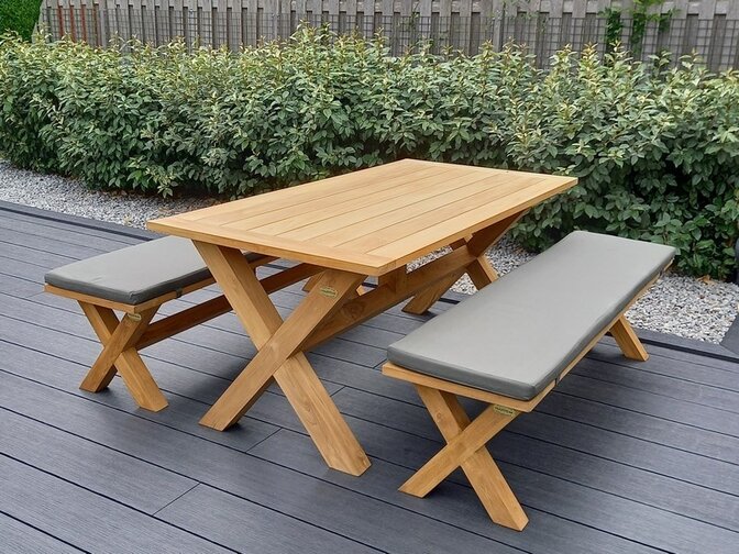 Kussen voor picknickbank 180cm - Grijs