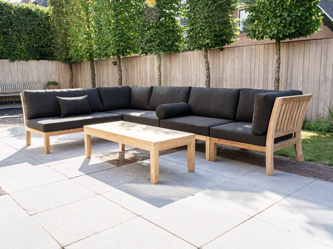 6 persoons teak lounge hoekbank New Ibiza