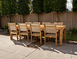 Teak tuinstel Verona 300 + 8 tuinstoelen Torino Batyline