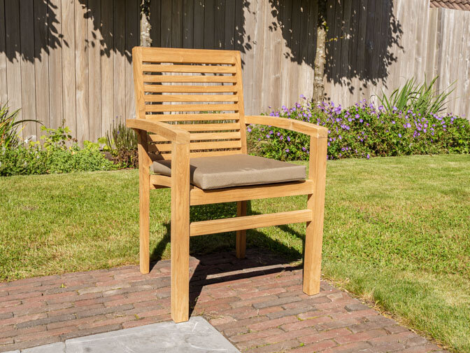 Teak tuinset Toscane 135 met 4 stapelbare stoelen