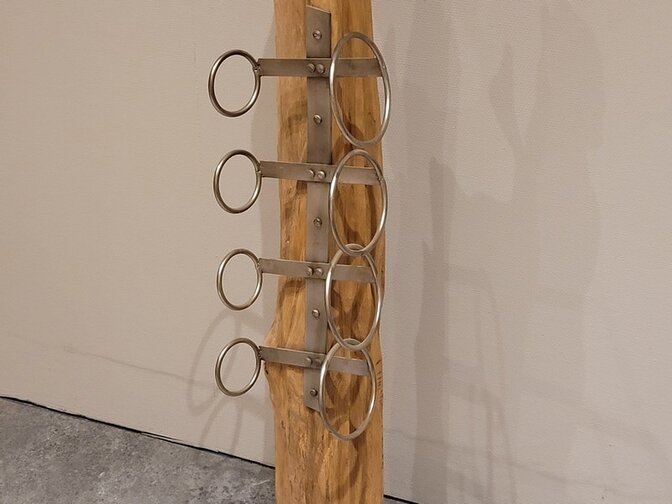 Rustiek wijnrek voor 4 flessen